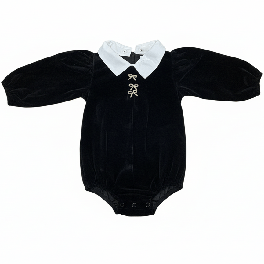 Bopop Romper Jellybeanzkids Bopop Velvet Collar Romper