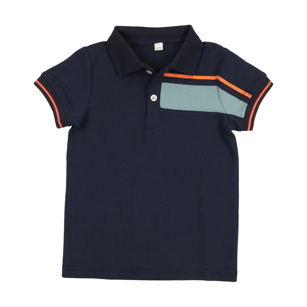 Bopop T-shirt Jellybeanzkids Bopop Black Polo- Navy/Light Blue