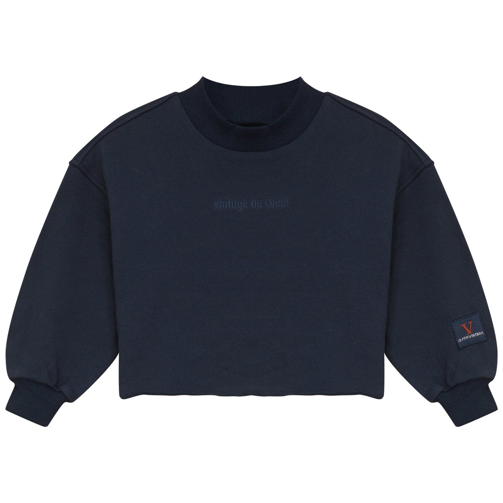 Calla Lili Blouse Jellybeanzkids Calla Lili Denim Collection Sweatshirt- Navy