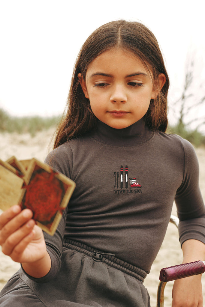 Calla Lili Blouse Jellybeanzkids Calla Lili Ski Collection Mock Neck- Grey
