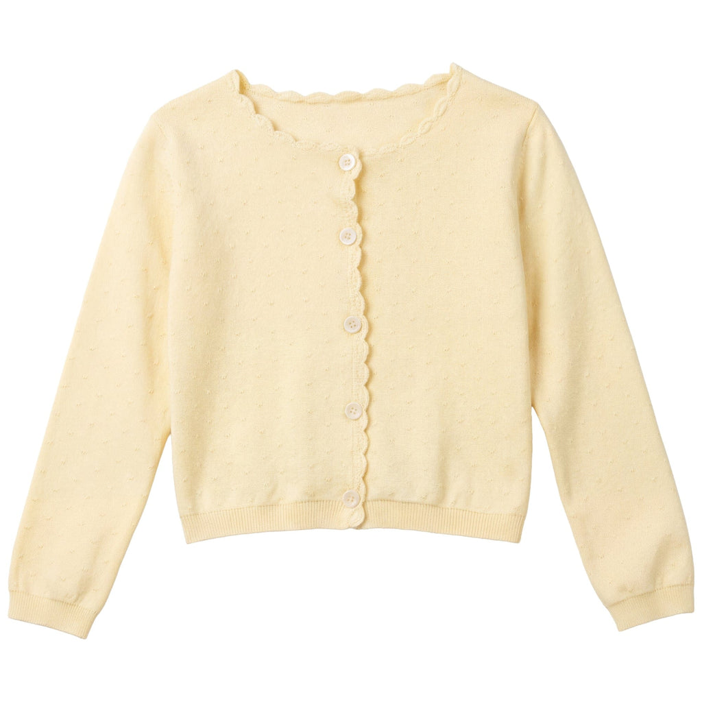 Calla Lili Pointelle Cardigan - Yellow – JellyBeanz Kids
