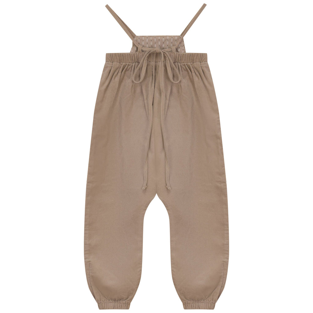 Calla Lili Romper Jellybeanzkids Calla Lili Embroidered Girls Romper- Camel