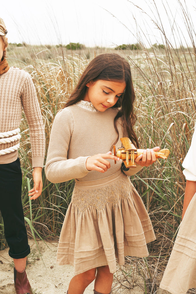 Calla Lili skirt Jellybeanzkids Calla Lili Flared Skirt- Camel