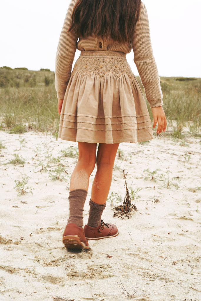 Calla Lili skirt Jellybeanzkids Calla Lili Flared Skirt- Camel