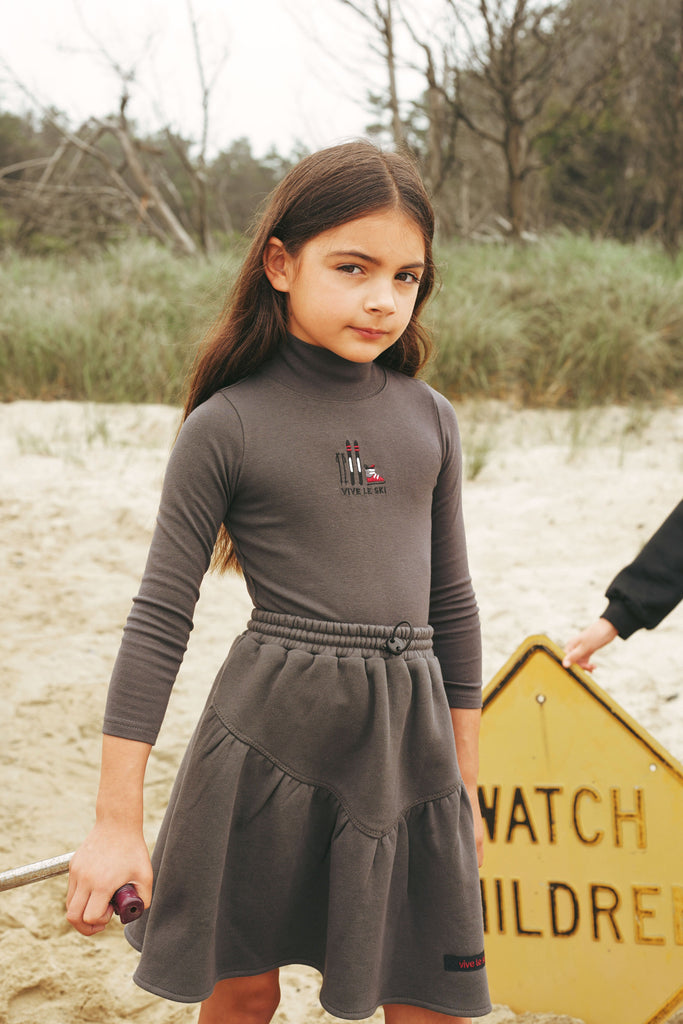 Calla Lili skirt Jellybeanzkids Calla Lili Ski Collection Sweat Skirt- Grey