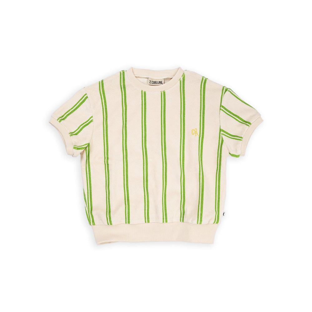 Carlijnq T-shirt Jellybeanzkids Carlinq Striped  Short Sleeve Sweater- Green
