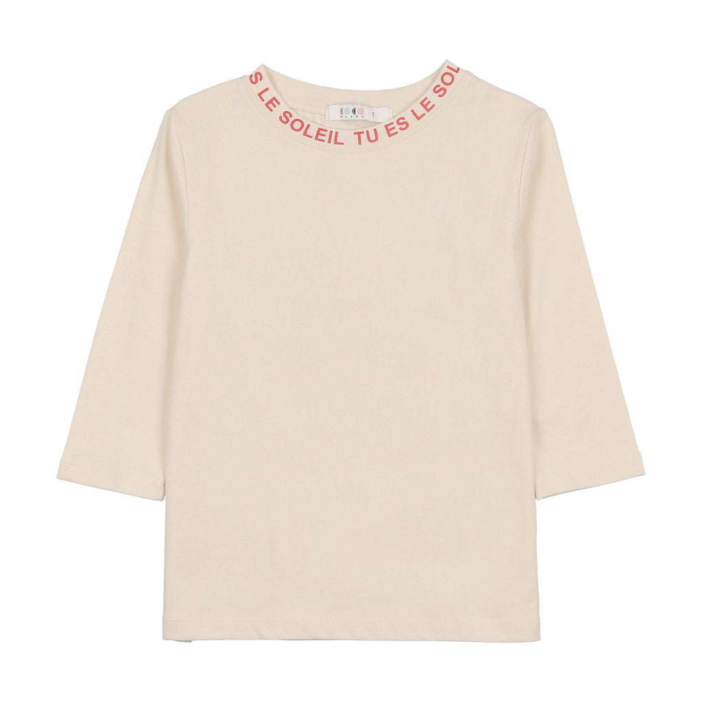 Coco Blanc Blouse Jellybeanzkids Coco Blanc Crew Neck Tee- Cream w/ Red