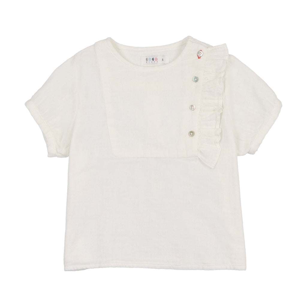 Coco Blanc Blouse Jellybeanzkids Coco Blanc Ruffle Blouse