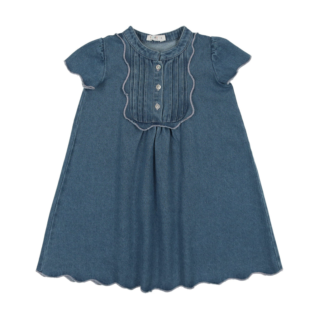 Coco Blanc Dress Jellybeanzkids Coco Blanc Denim Scalloped Dress