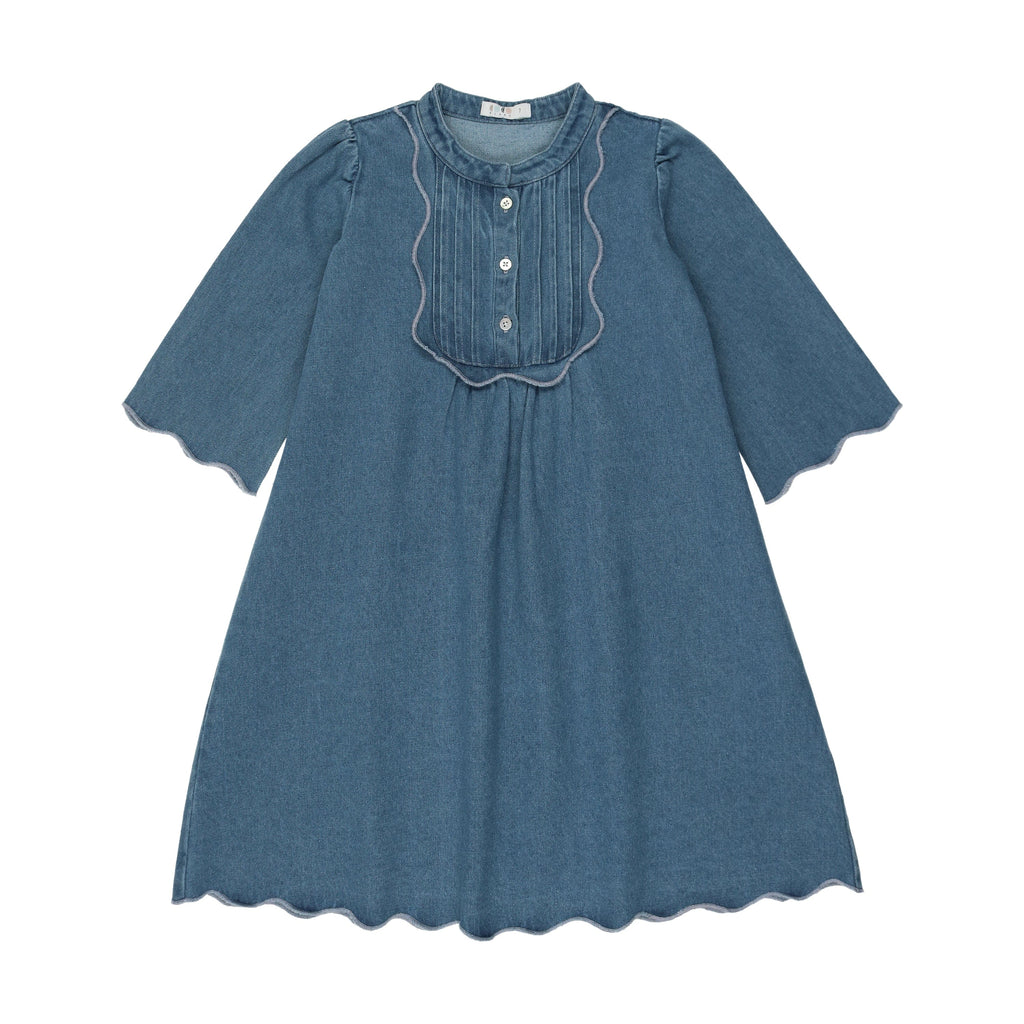 Coco Blanc Dress Jellybeanzkids Coco Blanc Denim Scalloped Dress