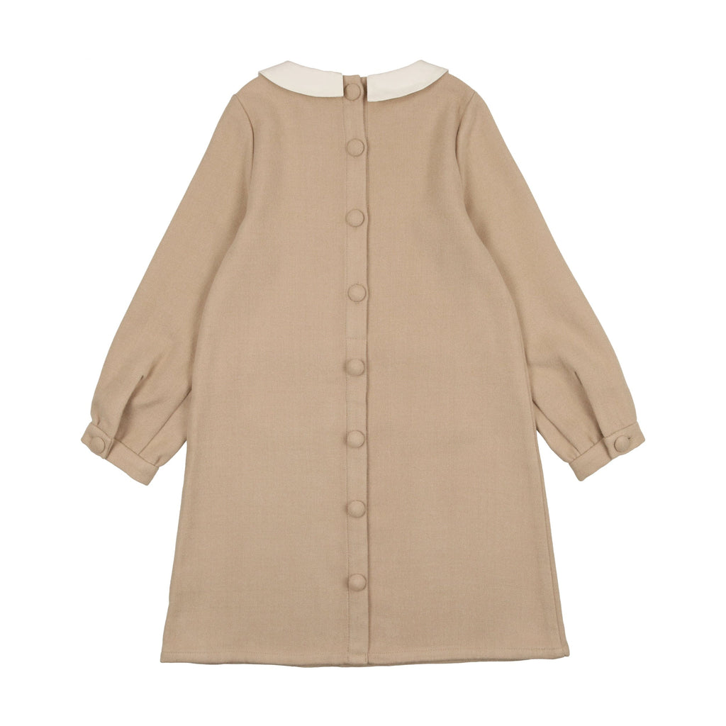 Coco Blanc Dress Jellybeanzkids Coco Blanc Peter Pan Wool Dress- Camel