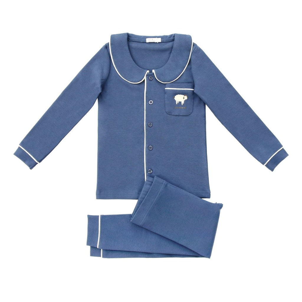 Coco Blanc Pajamas Jellybeanzkids Coco Blanc Collared Pajamas-Navy