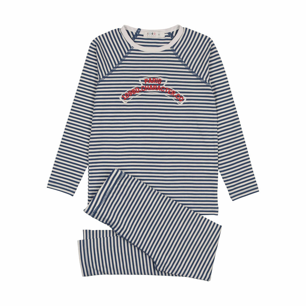 Coco Blanc Pajamas Jellybeanzkids Coco Blanc Crew Pajamas - Navy/Cream