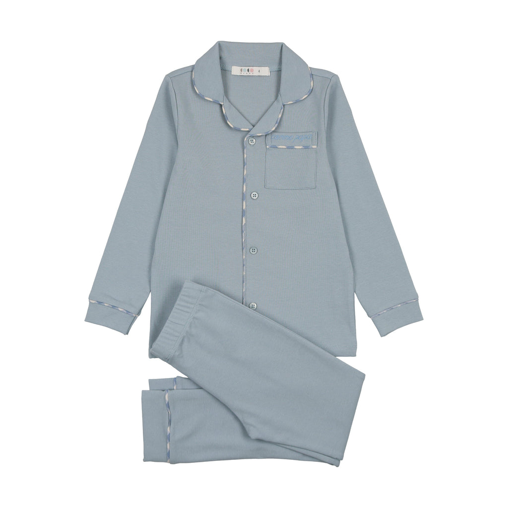 Coco Blanc Pajamas Jellybeanzkids Coco Blanc Grandpa Pajamas - Blue
