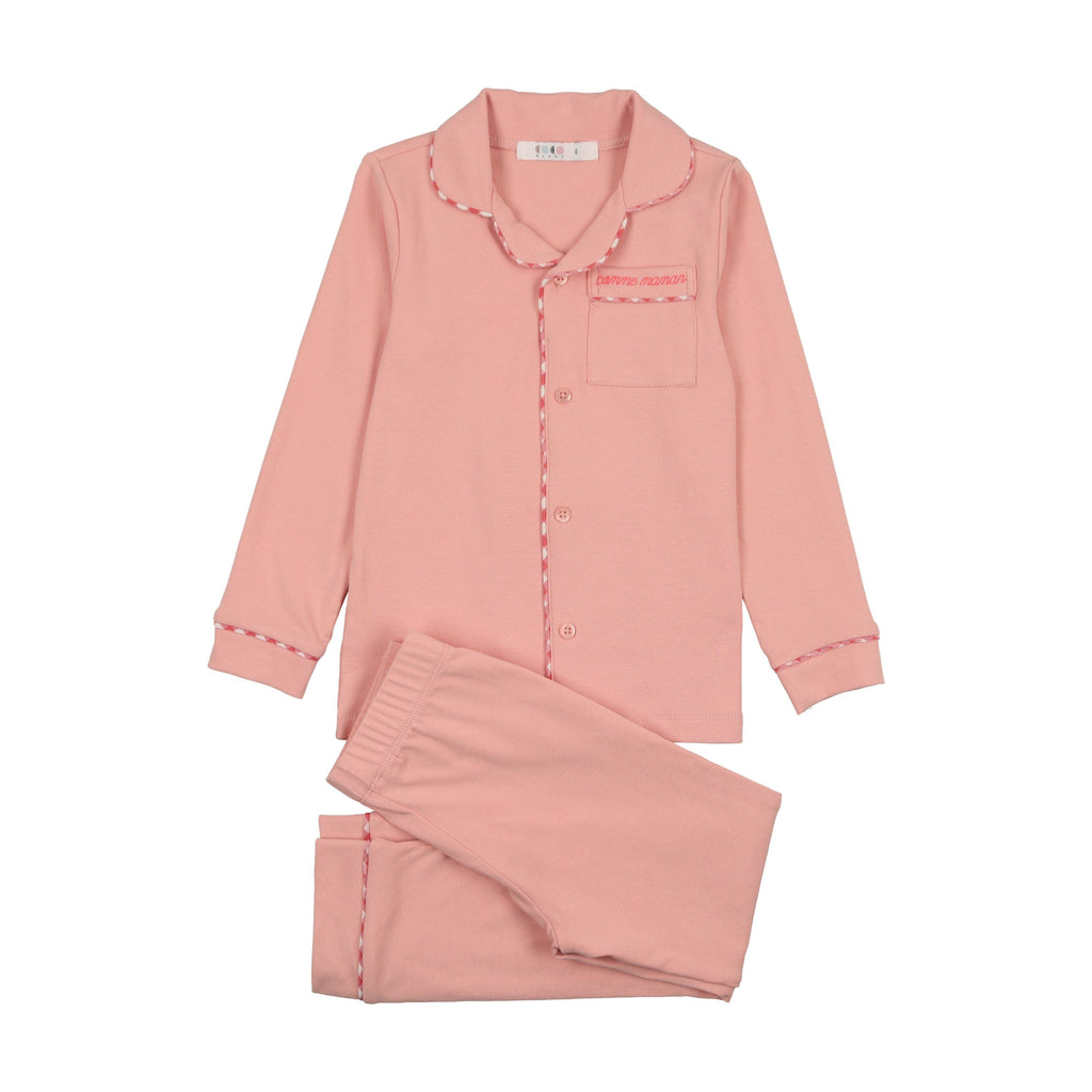 Coco Blanc Pajamas Jellybeanzkids Coco Blanc Grandpa Pajamas - Coral