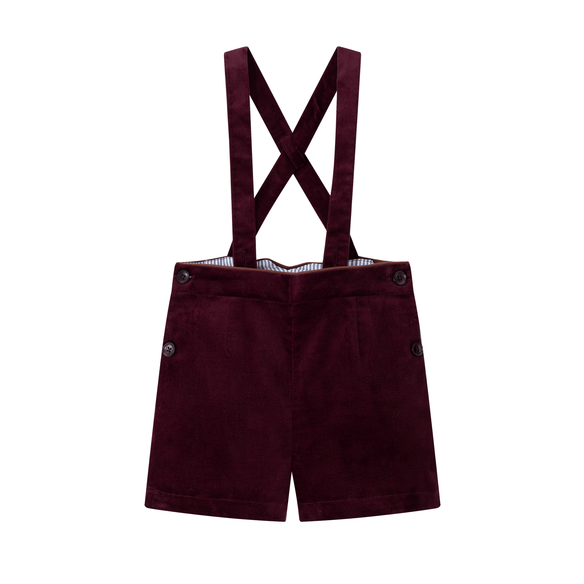 Coco Blanc Suspender Shorts- Burgundy
