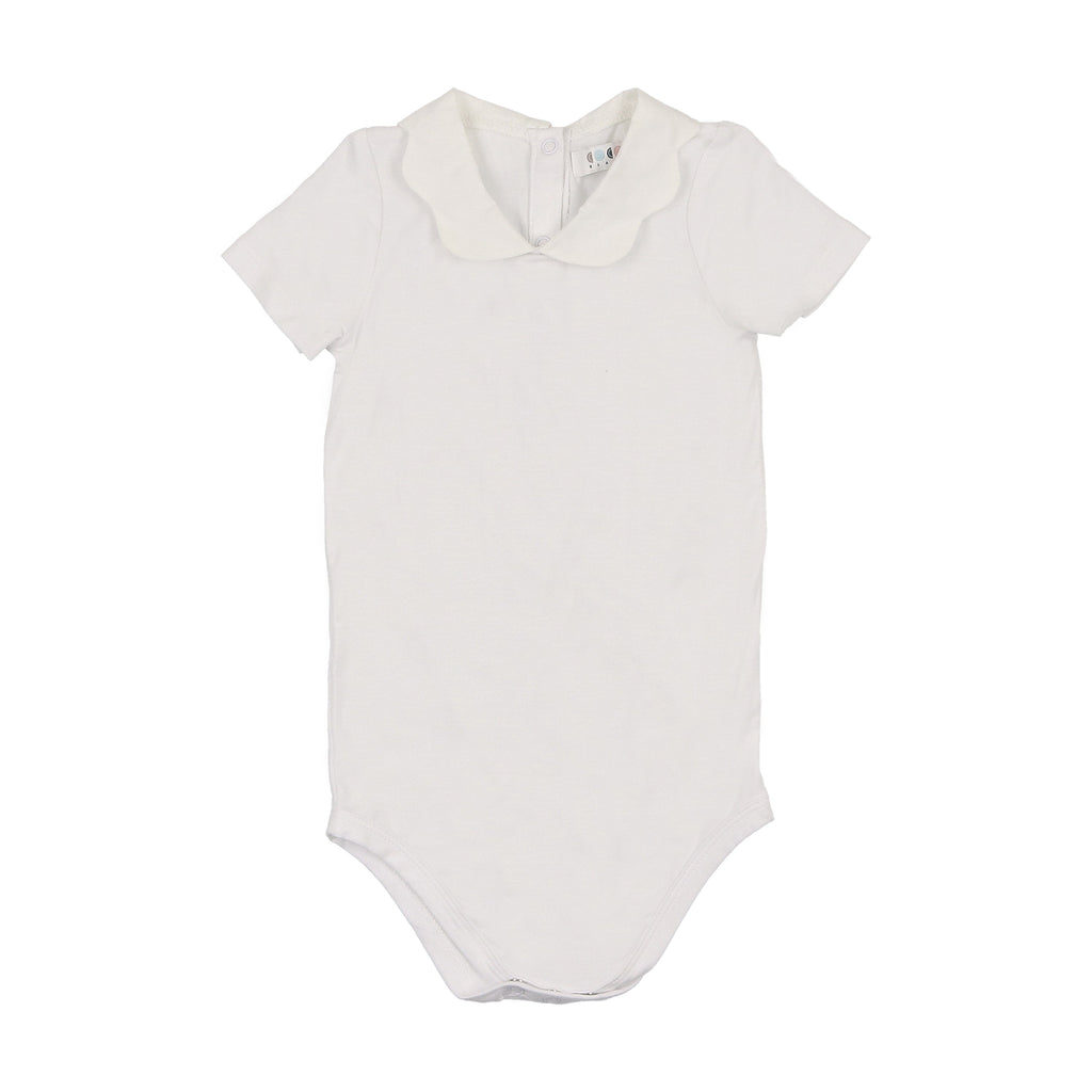 Coco Blanc Romper Jellybeanzkids Coco Blanc Scalloped Collar Onesie