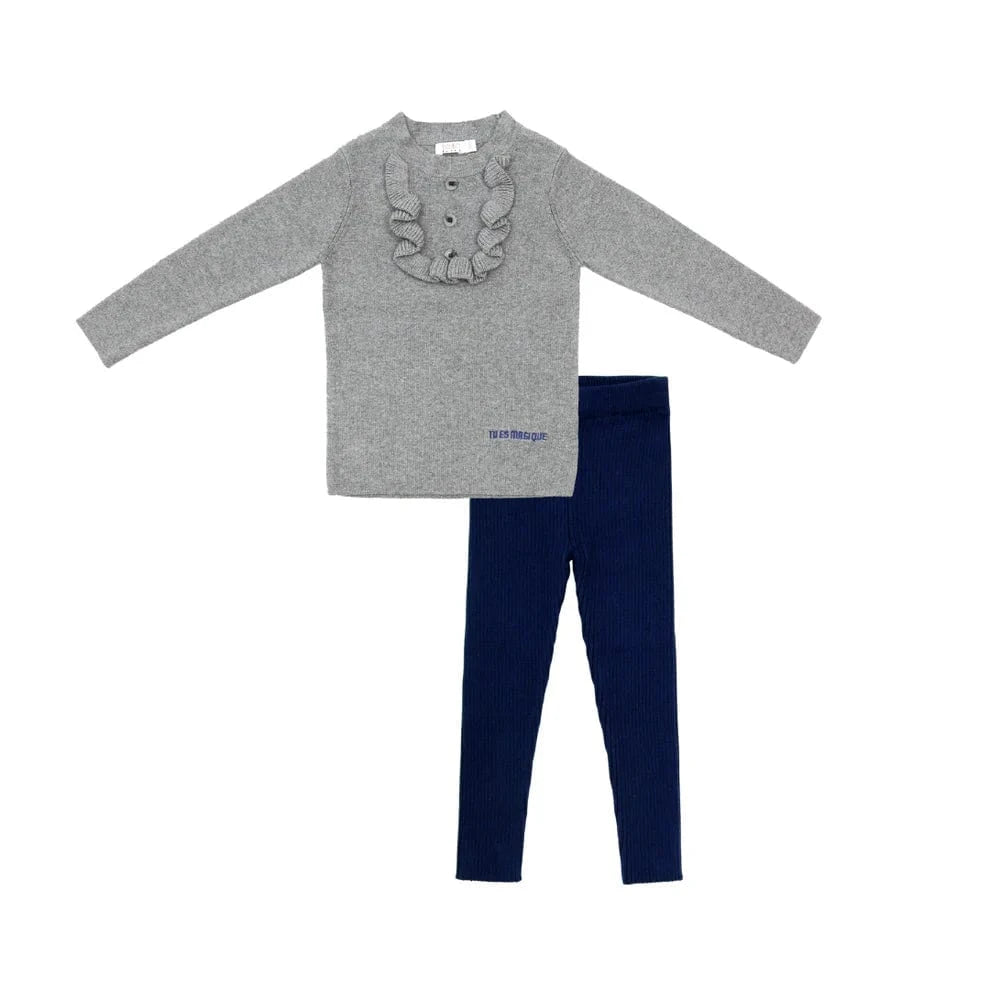 Coco Blanc set Jellybeanzkids Coco Blanc Ruffle Bib Legging Set