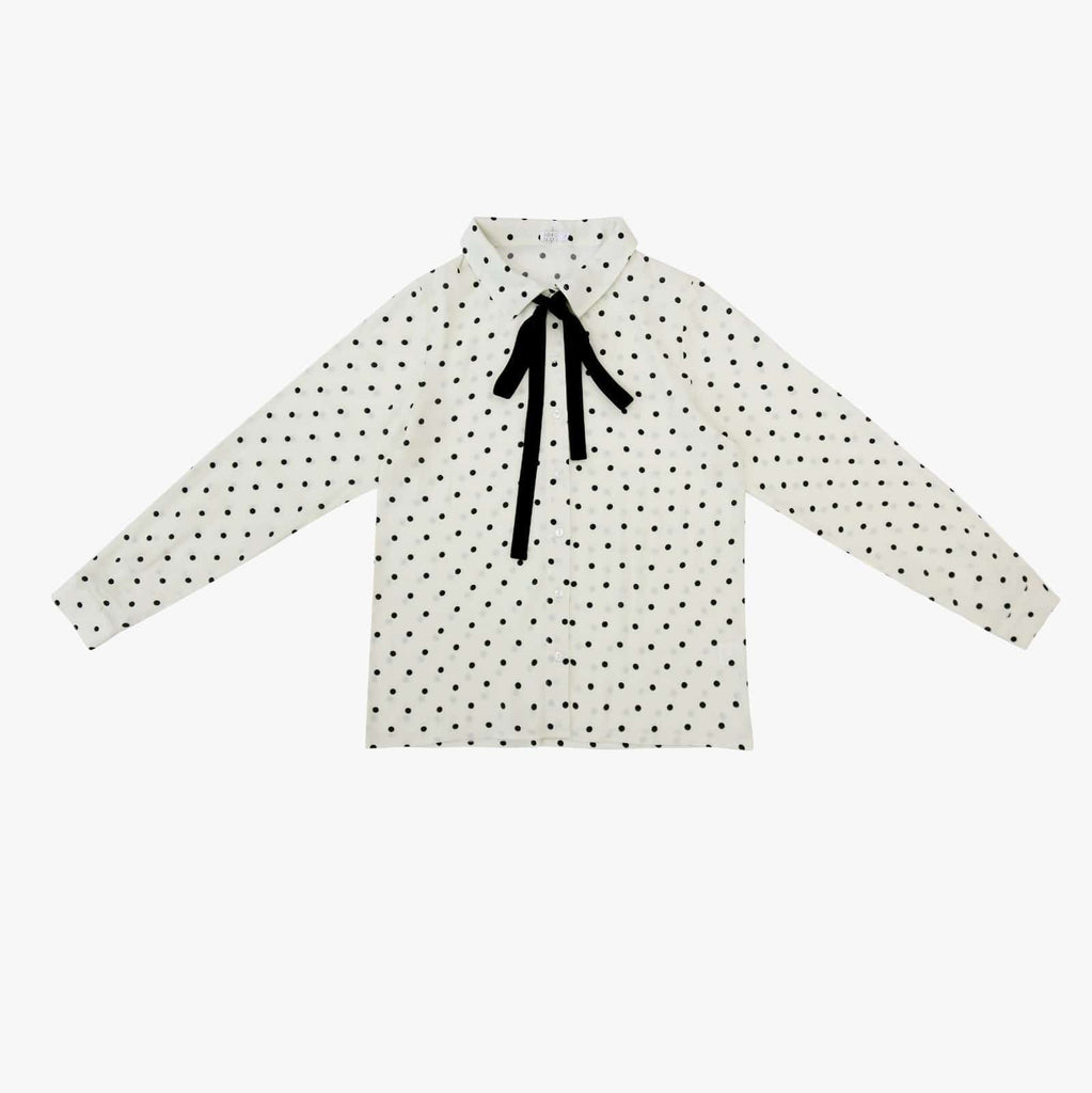 Coco Blanc Shirt Jellybeanzkids Coco Blanc Polka Dot Blouse