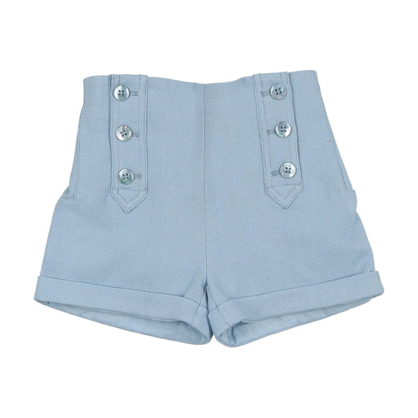 Coco Blanc Button Shorts - Pale Blue Coco Blanc Button Shorts - Pale Blue