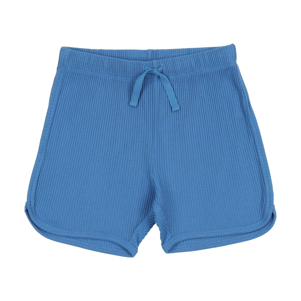 Coco Blanc shorts Jellybeanzkids Coco Blanc Ribbed Dolphin Shorts- Blue