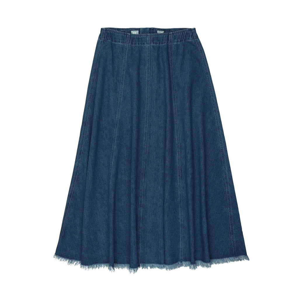 Coco Blanc Skirt Jellybeanzkids Coco Blanc Denim Paneled Skirt- Light Wash Denim