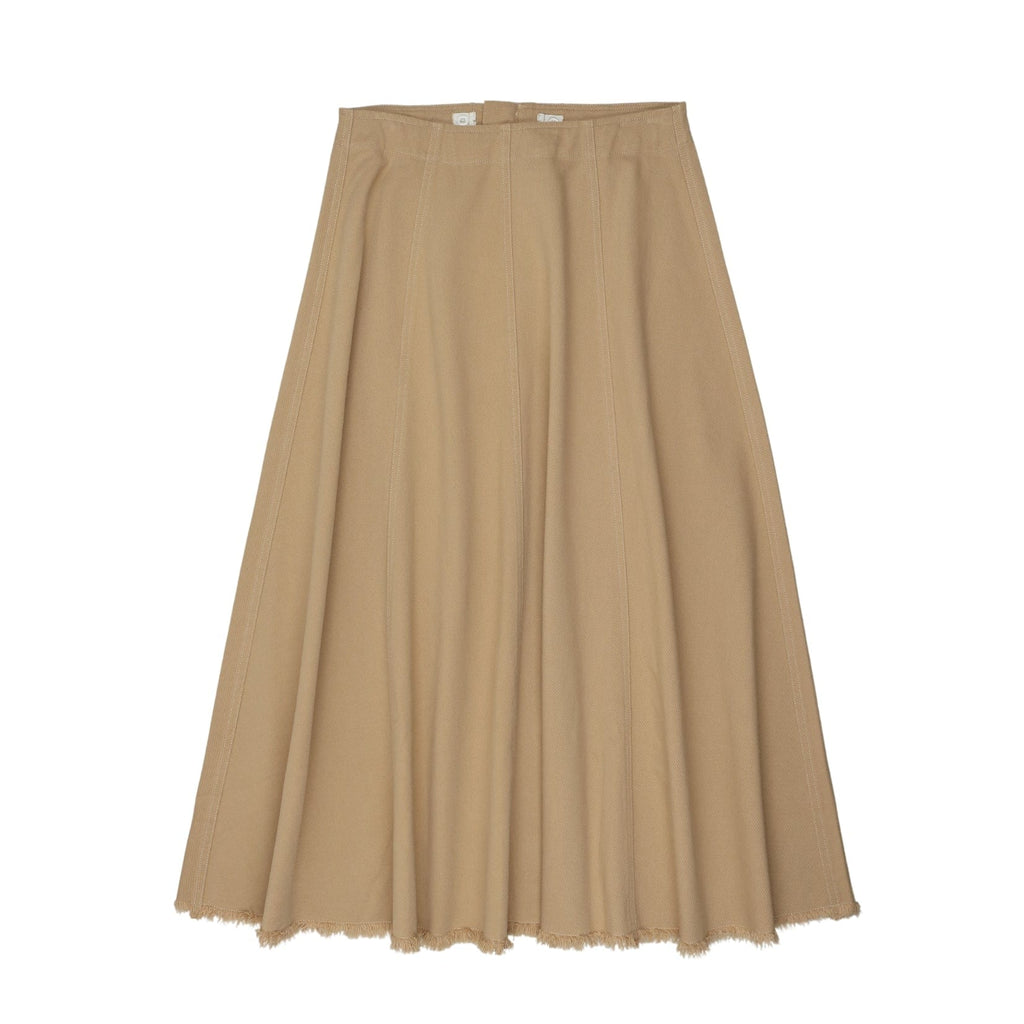 Coco Blanc Skirt Jellybeanzkids Coco Blanc Denim Paneled Skirt- Tan Denim
