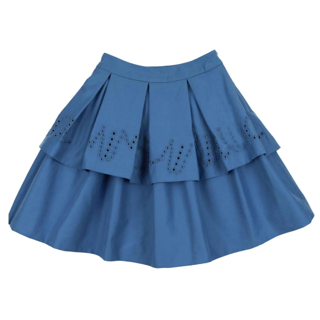 Coco Blanc Skirt Jellybeanzkids Coco Blanc Eyelet Skirt- Cobalt