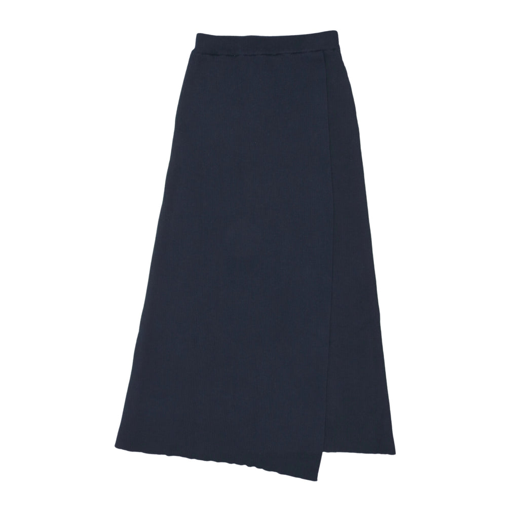 Coco Blanc Skirt Jellybeanzkids Coco Blanc Horizontal Ribbed Knit Skirt- Navy