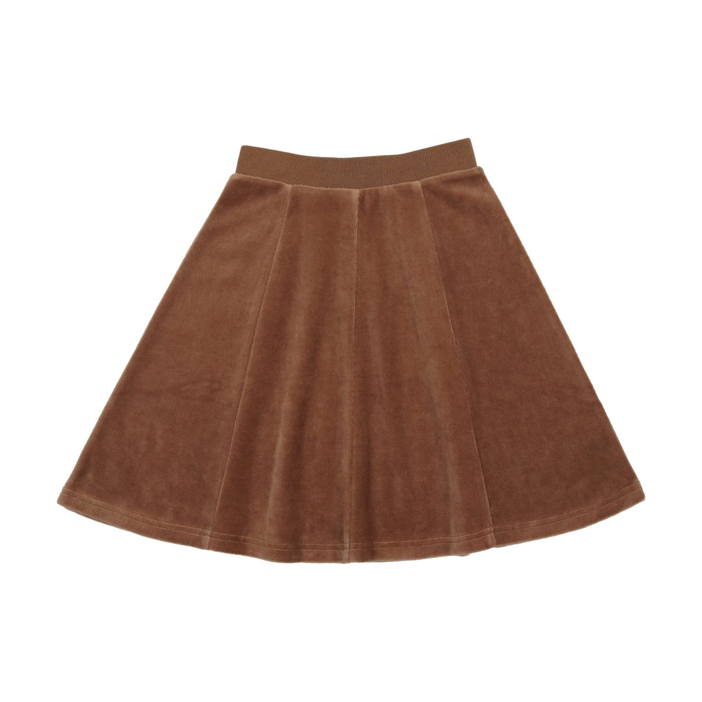 Coco Blanc Skirt Jellybeanzkids Coco Blanc Velour Paneled Skirt- Brown