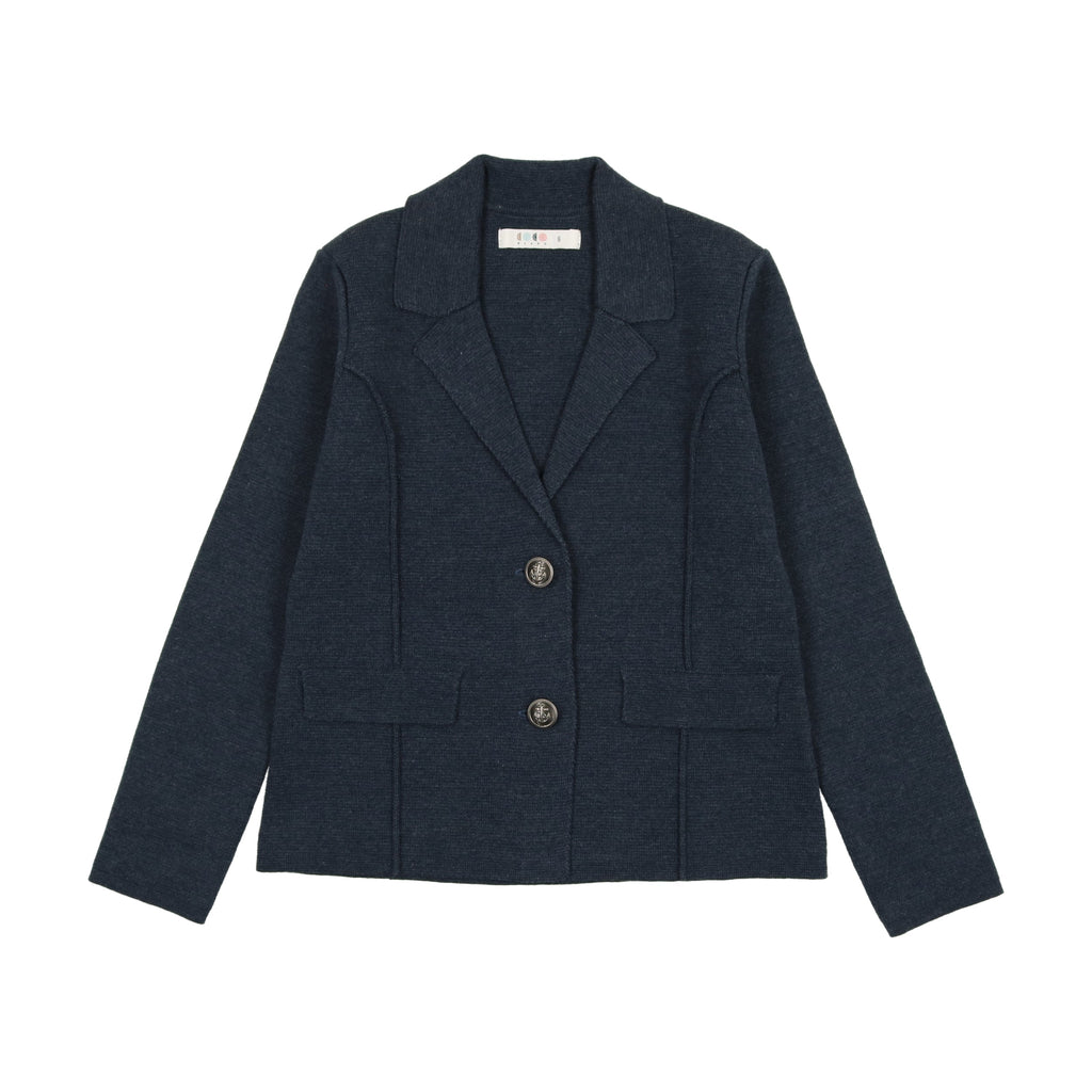 Coco Blanc Sweater Jellybeanzkids Coco Blanc Knit Blazer- Navy