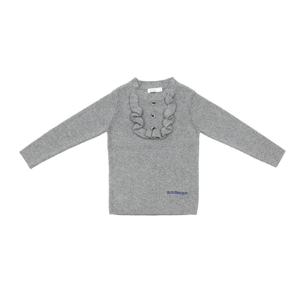 Coco Blanc Sweater Jellybeanzkids Coco Blanc Ruffle Bib Sweater