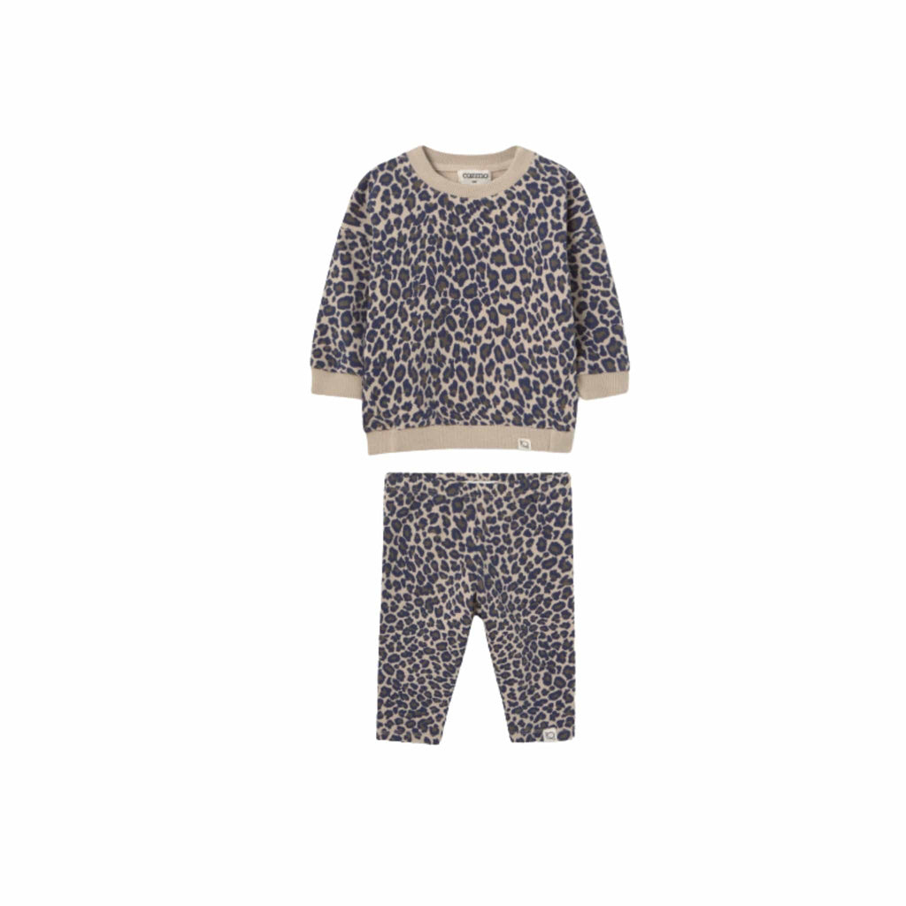 Cozmo Sweatshirt Jellybeanzkids Cozmo Kelly Animal Print Baby Set- Stone