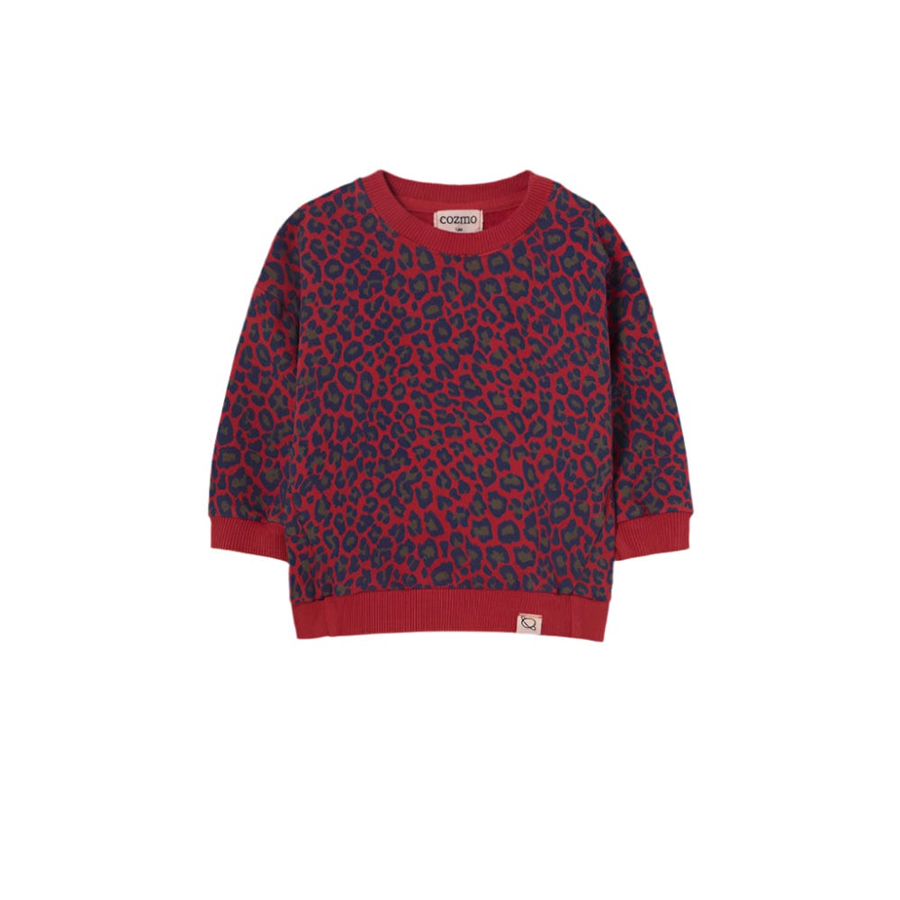 Cozmo Sweatshirt Jellybeanzkids Cozmo Kelly Animal Print Baby Sweatshirt-Red