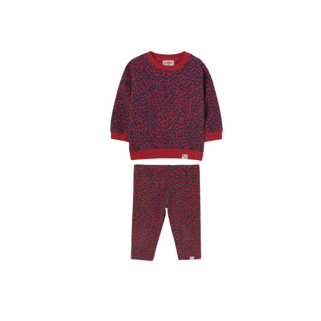 Cozmo Sweatshirt Jellybeanzkids Cozmo Kelly Animal Print Baby Sweatshirt-Red
