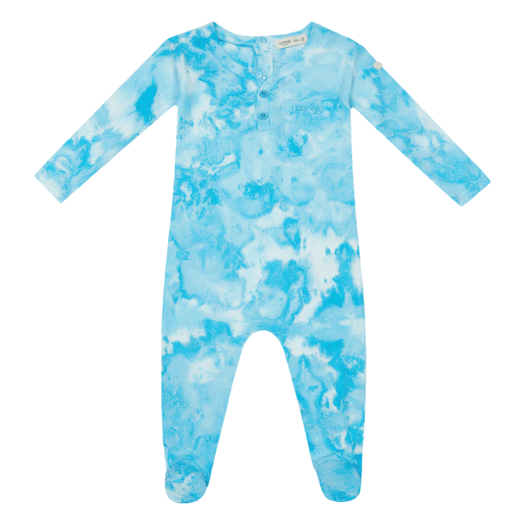 Crew Footie Jellybeanzkids Crew Neon Wash Footie-Blue