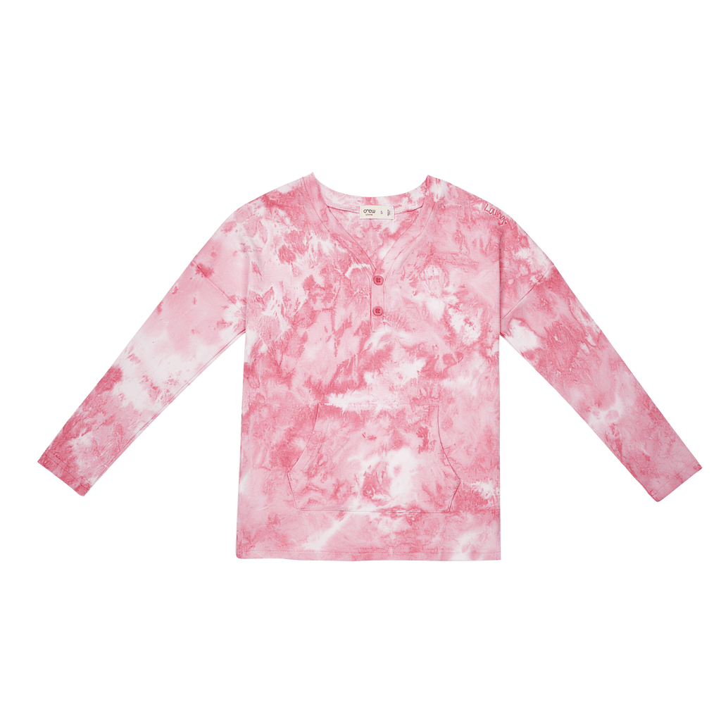 Crew Pajamas Jellybeanzkids Crew Neon Wash Pajamas-Pink