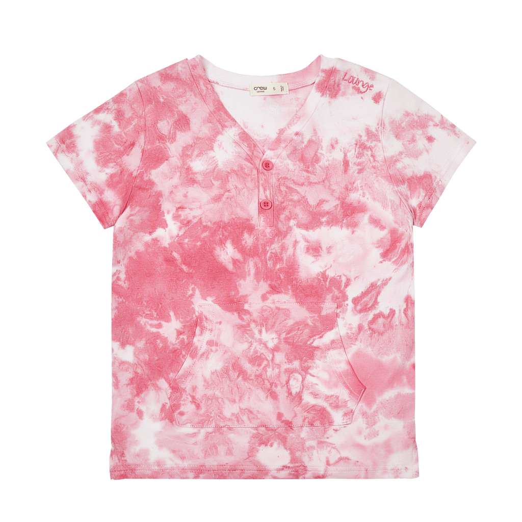 Crew Pajamas Jellybeanzkids Crew Neon Wash Short Sleeve Pajamas-Pink