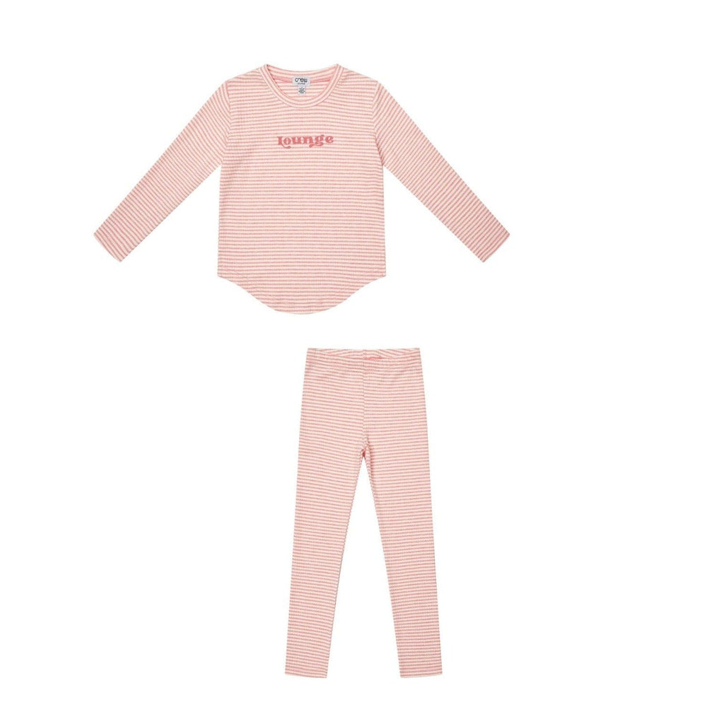 Crew Pajamas Jellybeanzkids Crew Striped Pajamas- Pink