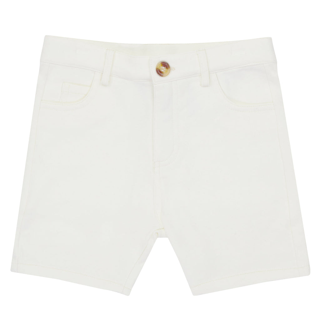 crew pants Jellybeanzkids Crew Slim Knit Shorts- Off White