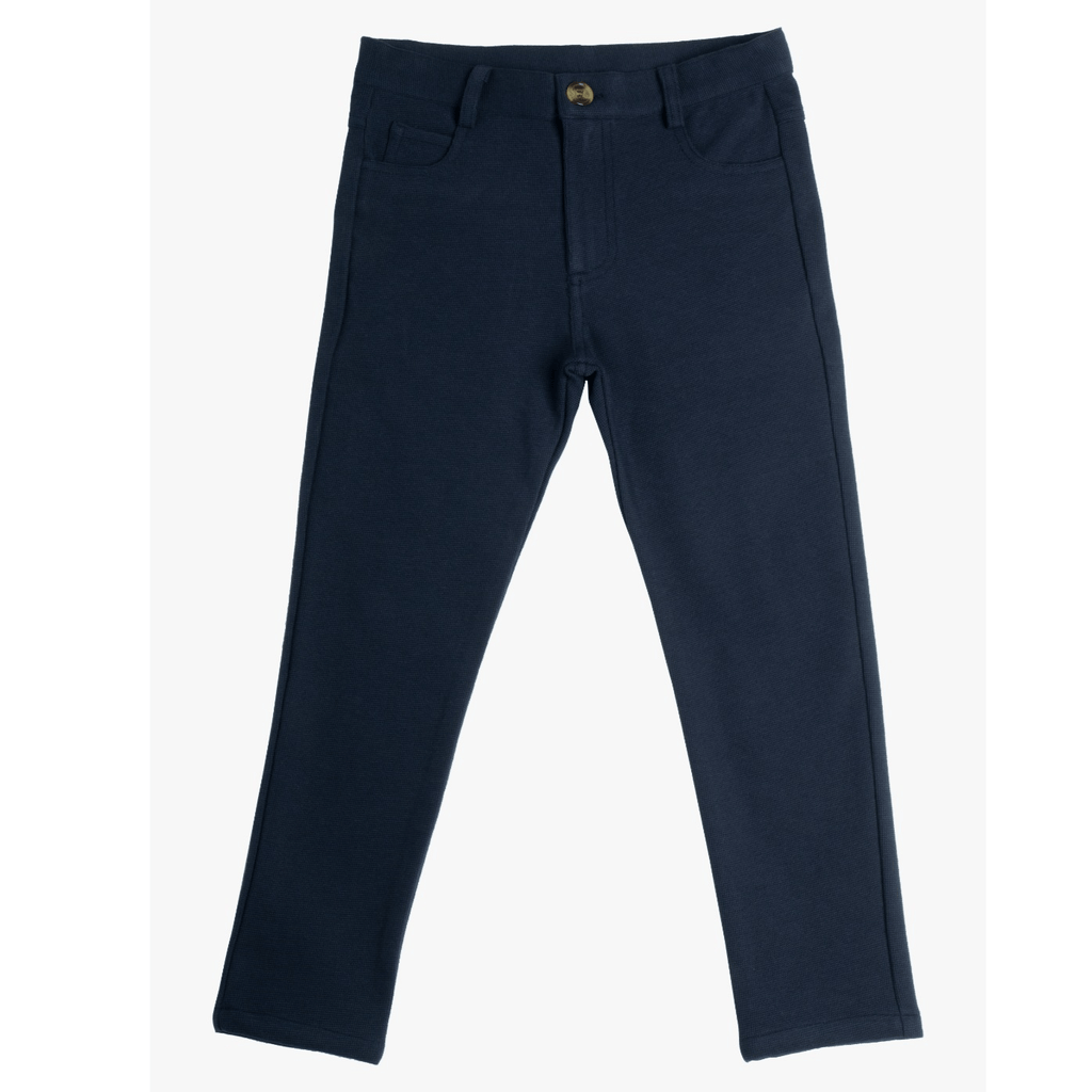 Crew Pants/Romper Jellybeanzkids Crew Textured Stretch Slim Dress Pant- Navy