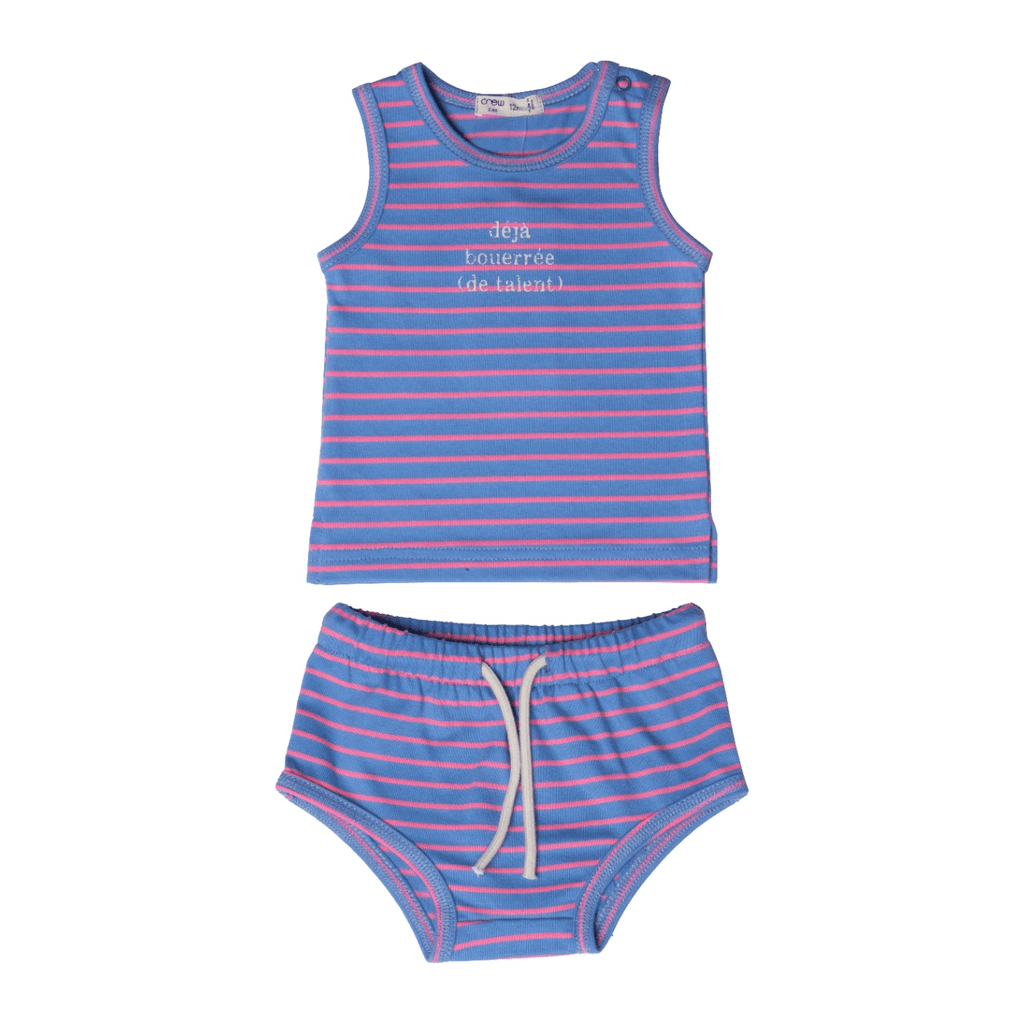 Crew set Jellybeanzkids Crew Neon Stripe Set-Blue