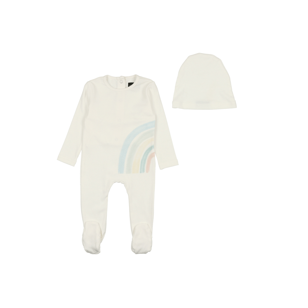 Cuddle&Coo Footie Jellybeanzkids Cuddle & Coo Half Rainbow Boy Footie+ Beanie