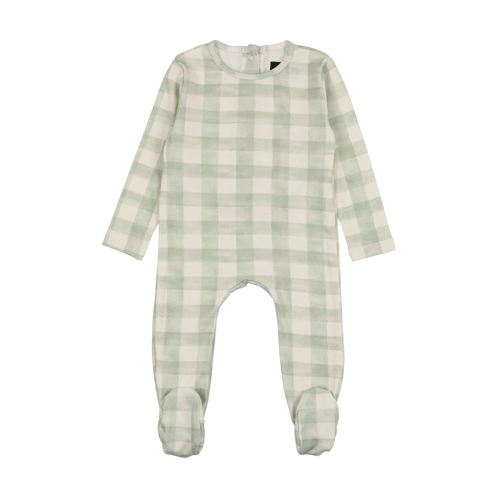 Cuddle&Coo Footie Jellybeanzkids Cuddle & Coo Mint Checked Footie+ Beanie