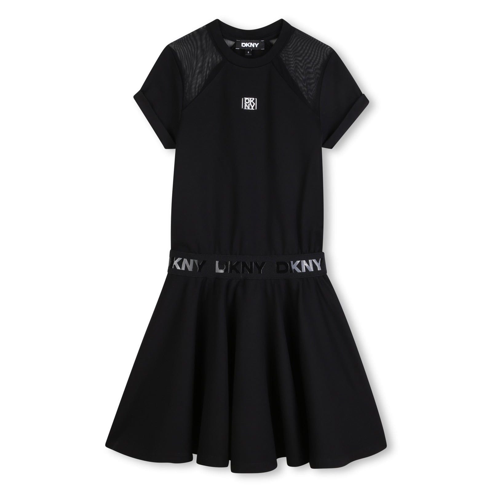 DKNY Girls Mesh Dress-Black JellyBeanz Kids DKNY Girls Mesh Dress-Black JellyBeanz Kids