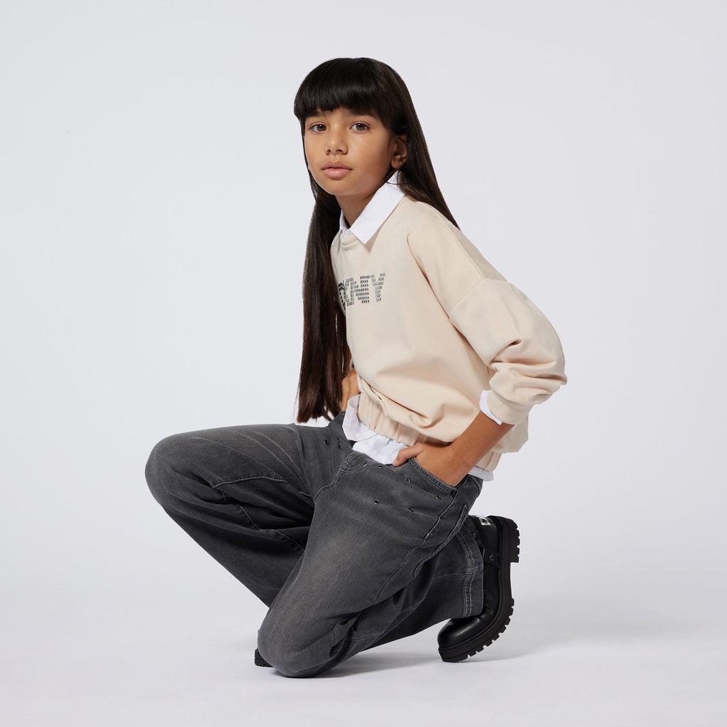 DKNY Sweatshirt Jellybeanzkids Dkny Girls Logo Crewneck Sweatshirt