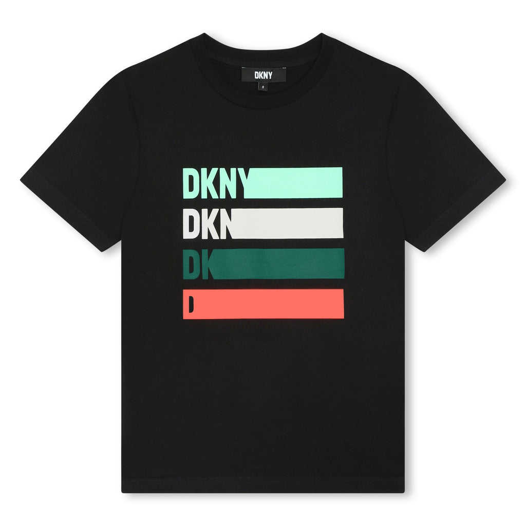 DKNY Tee Jellybeanzkids DKNY Boys Multicolor Logo Tee Black