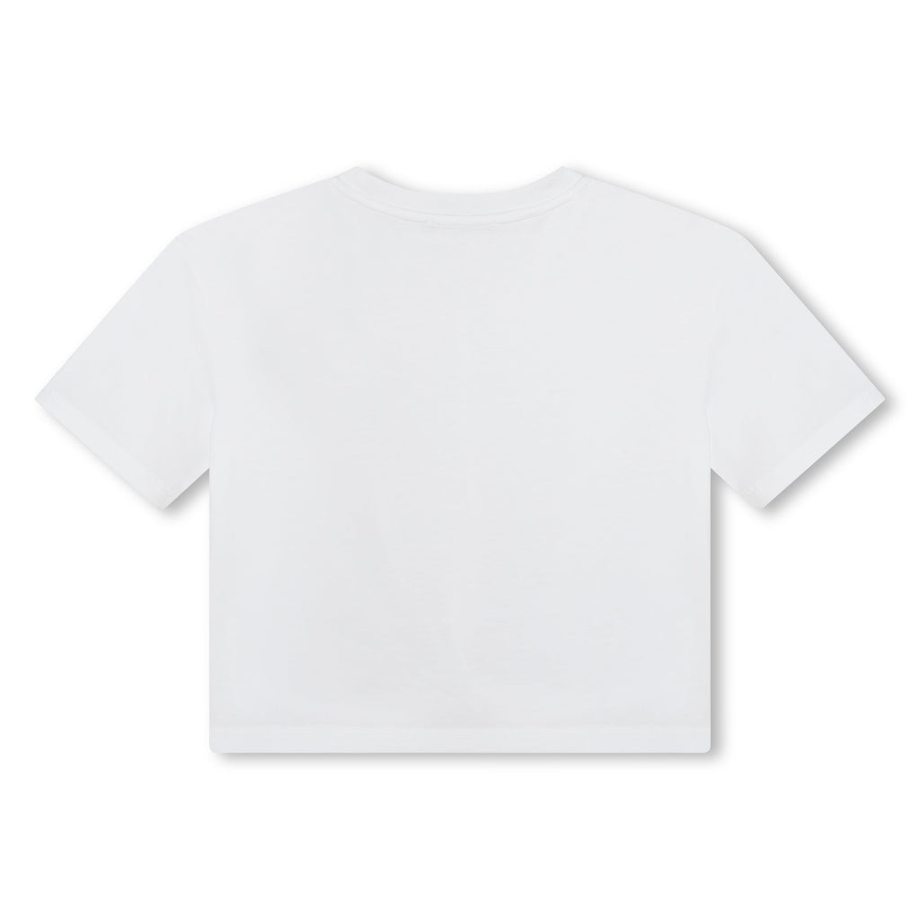 DKNY Tee Jellybeanzkids DKNY Cropped Tee Twisted Front White