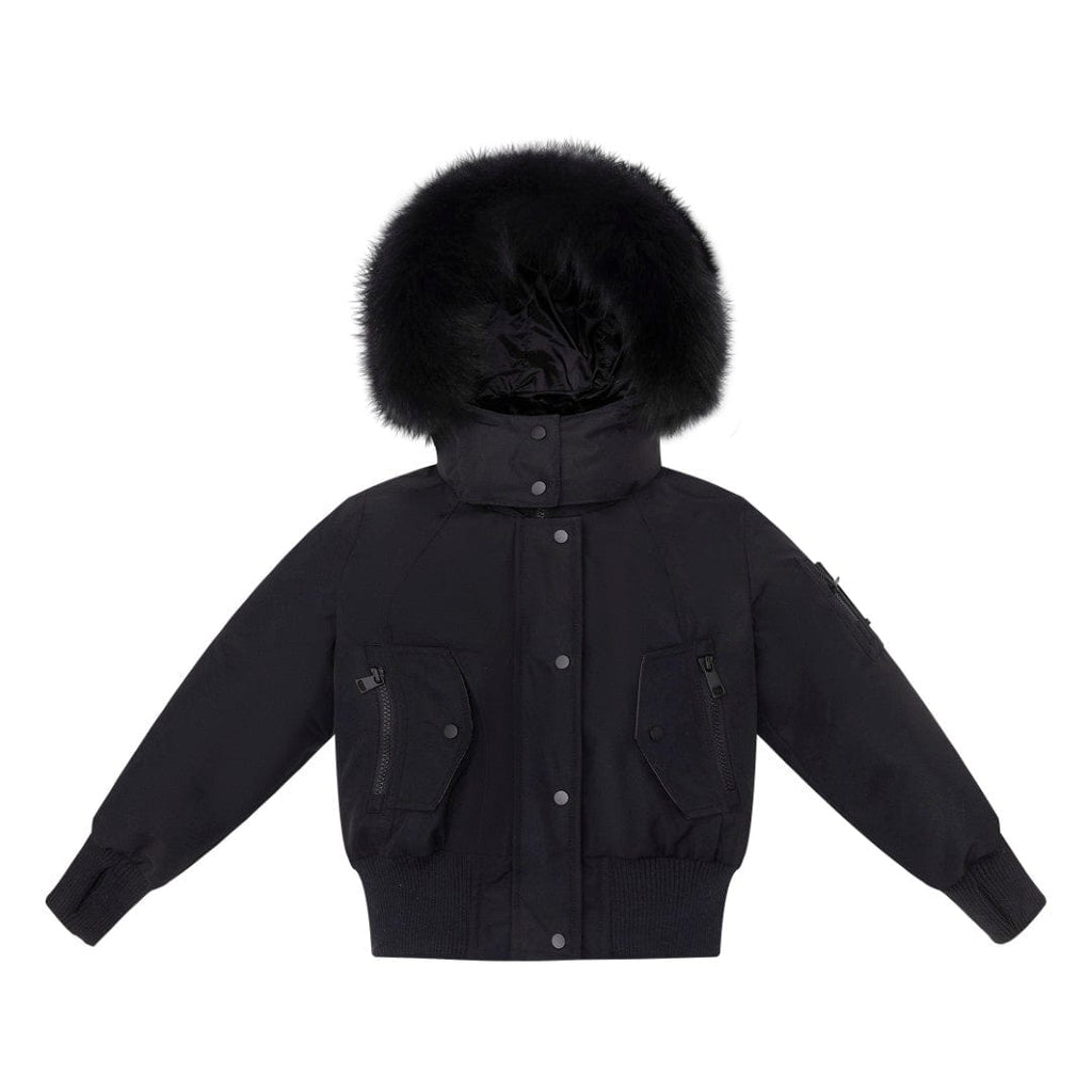 Ellabee Coat Jellybeanzkids Ellabee Adelle Canvas Down Bomber Jacket- Black