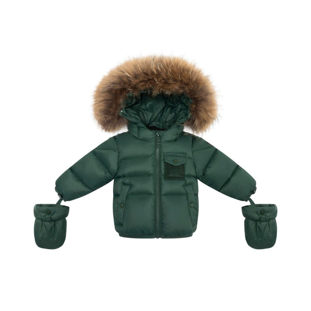 Ellabee Coat Jellybeanzkids Ellabee Bella Enfant Fur Down Jacket-Pine Racoon